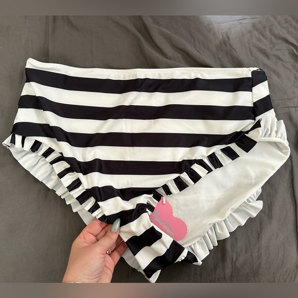 Sugar Thrillz Make My Debut Striped Ruffle Bikini Set - Black/White Barbiecore - Picture 8 of 12